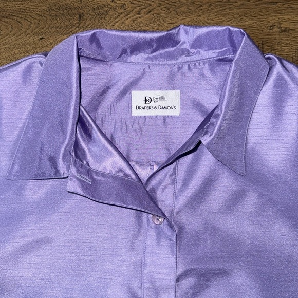 DRAPERS&DAMOS Purple Women's Button-Up Shirt - Picture 6 of 7